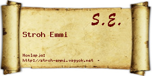 Stroh Emmi névjegykártya
